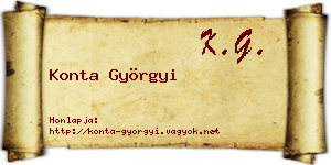 Konta Györgyi névjegykártya